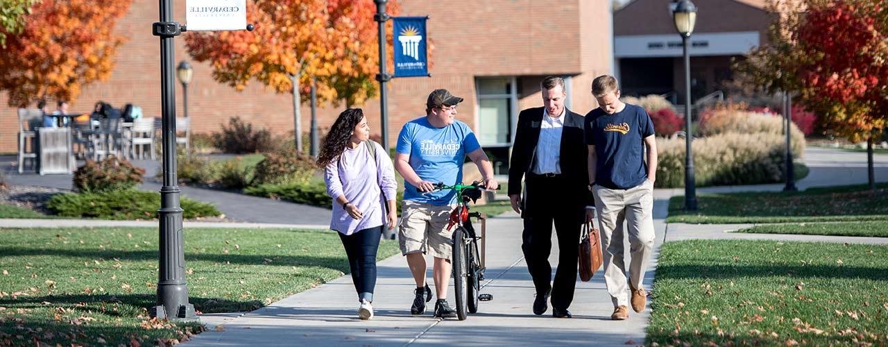 President White walks with students